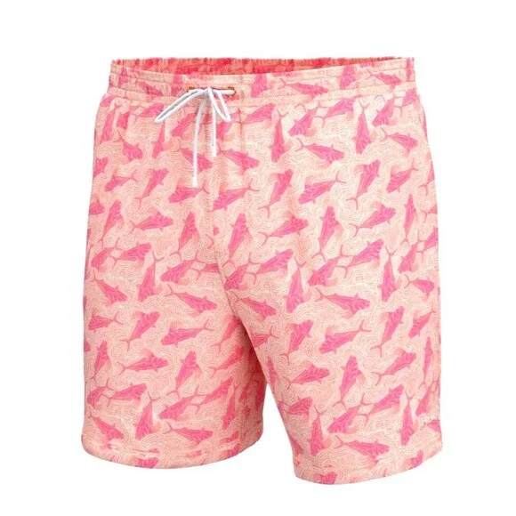 Huk Mens Orange Pursuit Volley Rooster Wake Mesh Liner Swim Trunks Size M - Picture 1 of 10